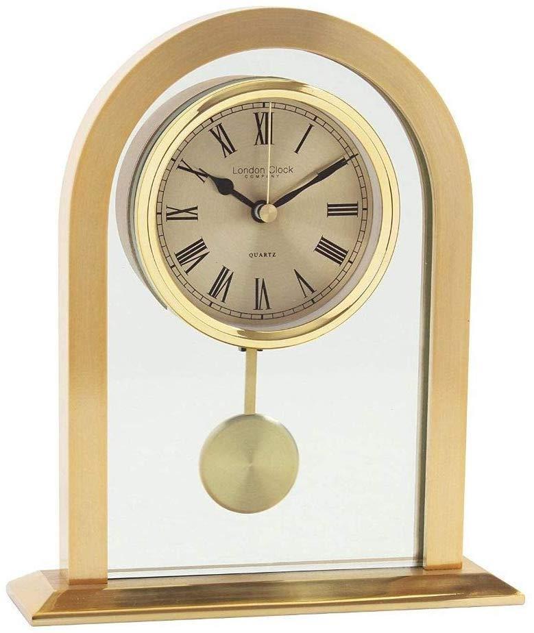 Acctim Colney Metal and Glass Table Mantel Clock in Gold 36938