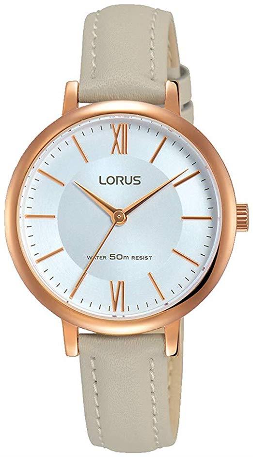 Lorus Ladies Sunray Dial Soft Grey Leather Strap Rg264lx7