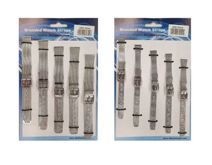 5002 Metal Mesh Watch Straps 5PK Available Sizes 12MM - 18mm