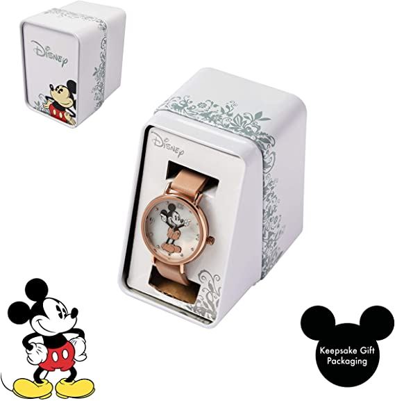 Disney Mickey Mouse Unisex Adult Analogue Beige PU Strap Watch MK5377