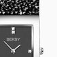 Seksy Rocks® Ladies Watch Silver Case & Leather Strap with Black Dial 2573