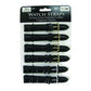 BLCMR Black padded crocodile Leather Straps card of 6