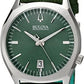 Bulova Men's 96B211 Accutron II Stainless Steel Watch with Green Leather Band