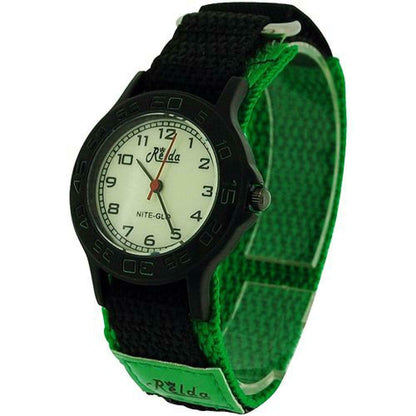 Relda boys & girls Analogue Nite-Glo Quartz Luminous Dial Velcro strap Children Watch REL5 Available Multiple Colour NEEDS BATTERY