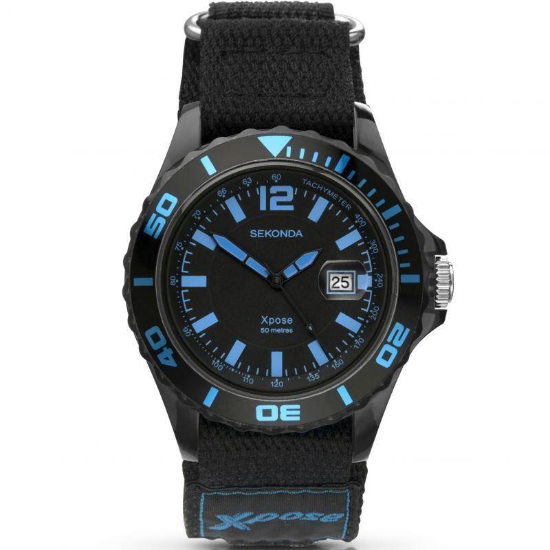 Sekonda Mens Sports Fabric Strap Black Watch 3523
