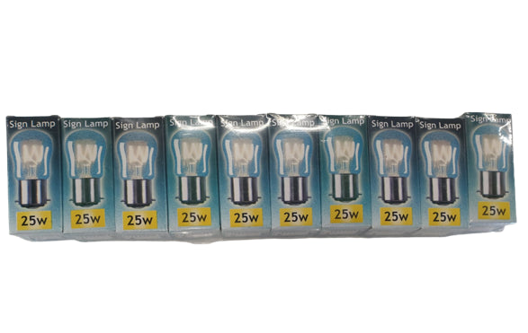 Crompton 25W BC B22 PYGMY Sign Lamp Bulb SIG25CBC (Pack of 10)
