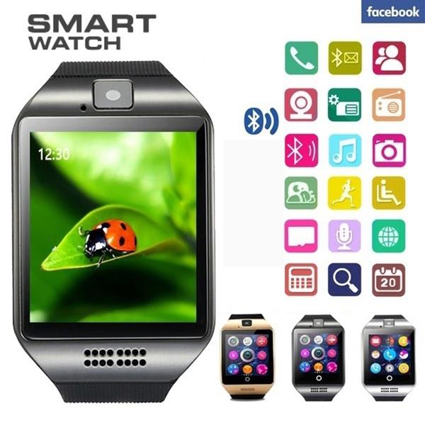 Smart Watch Black Rubber Strap / Copper Metal Case Q18