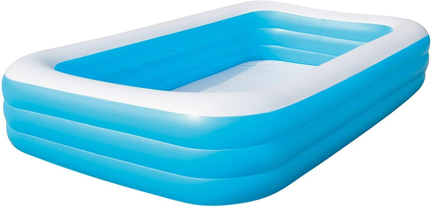 Bestway Inflatable Rectangular Family Swimming Paddling Pool 10'X 72 " X 22" Blue