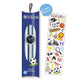 Tikkers Childrens Quartz Stainless Steel Blue & White Stripe Nylon Strap Watch TK0192