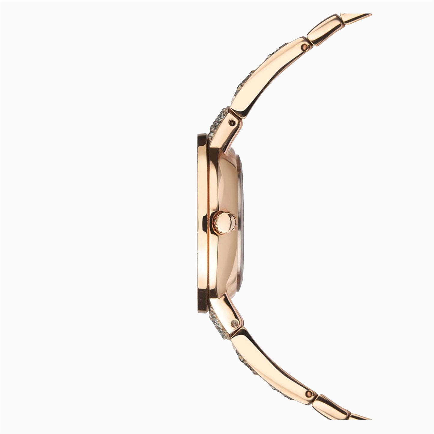 Seksy Rocks® Ladies Watch | Rose Gold Case & Brass Bracelet With Grey Dial | 2746