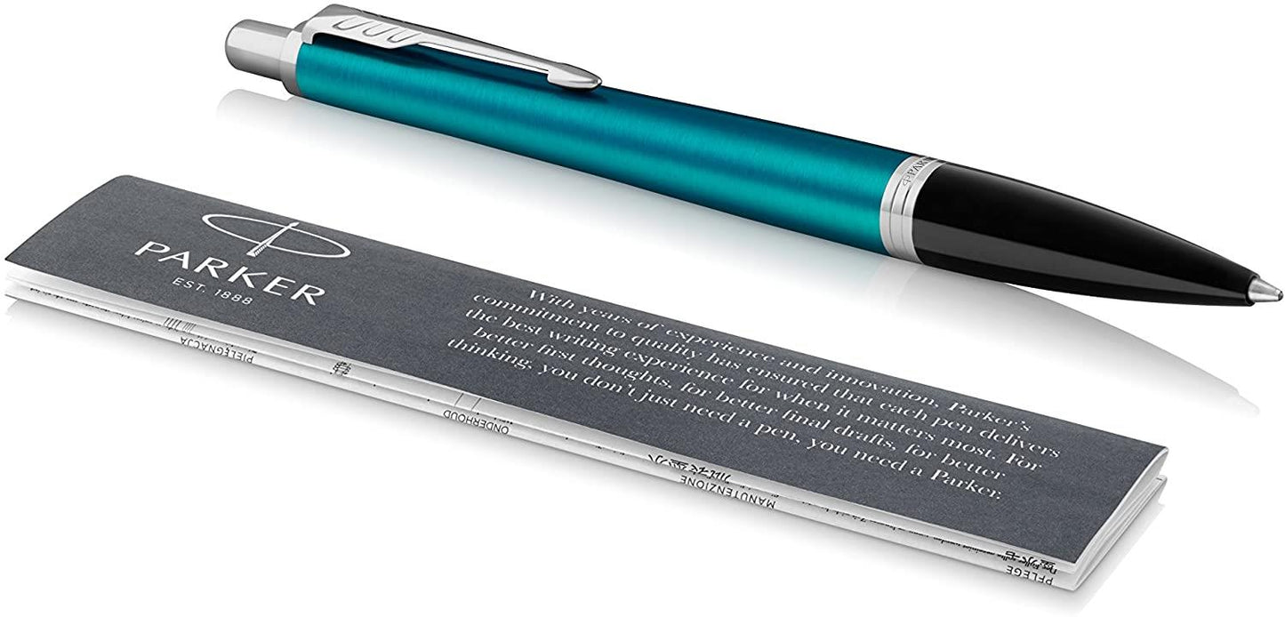 Parker Urban Ballpoint Pen, Vibrant Blue with Medium Point Black Ink Refill - 1975428A