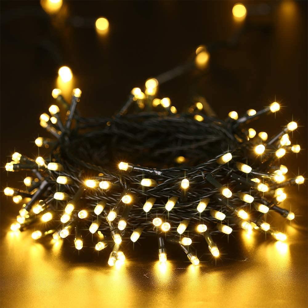 Planet Solar 200 Warm White Outdoor String Solar Powered Fairy Lights 20m