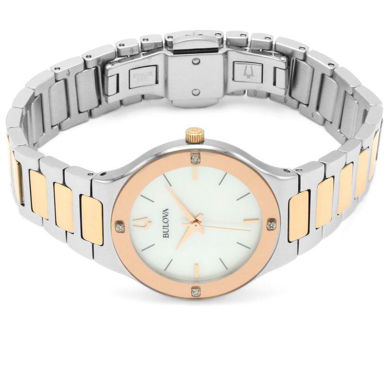 Bulova Ladies Futuro Silver/rose Gold 32mm Stainless Steel Watch 98R274