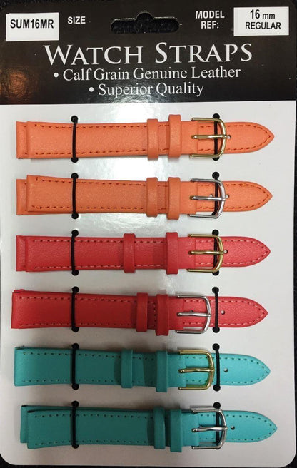 SUMMR Summer colours calf grain Watch Straps card of 6
