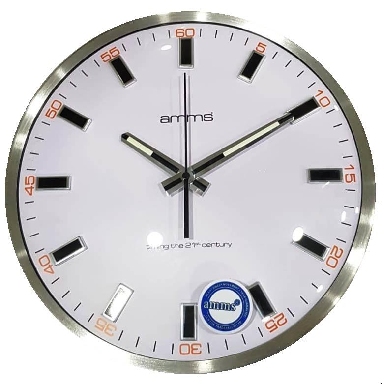 AL9785BT AMMS 12" SLIM METAL WALL CLOCK