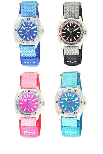 Ravel Deluxe Boy's Girl's 5ATM Bold Fabric Strap watch RD12