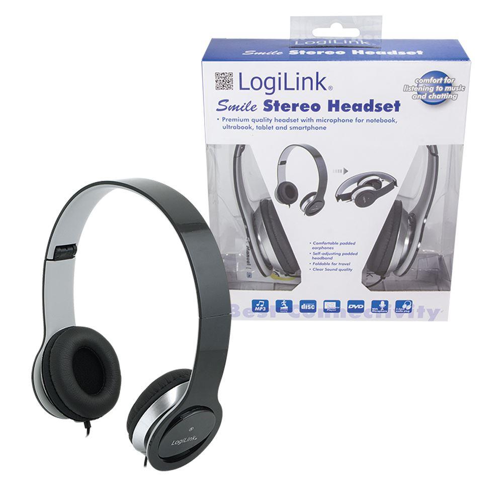 LogiLink 3.5mm Headset Stereo with Microphone - Black