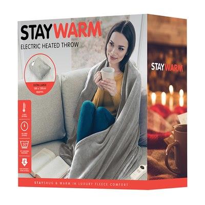 StayWarm 180x130cm Extra Large Heated Throw Blanket - Grey