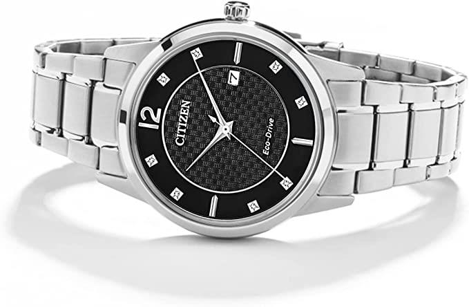 Citizen Men's Eco-Drive Diamond Watch with Black Dial AW1231-82G