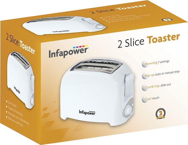 Infapower 2 Slice Toaster (white)