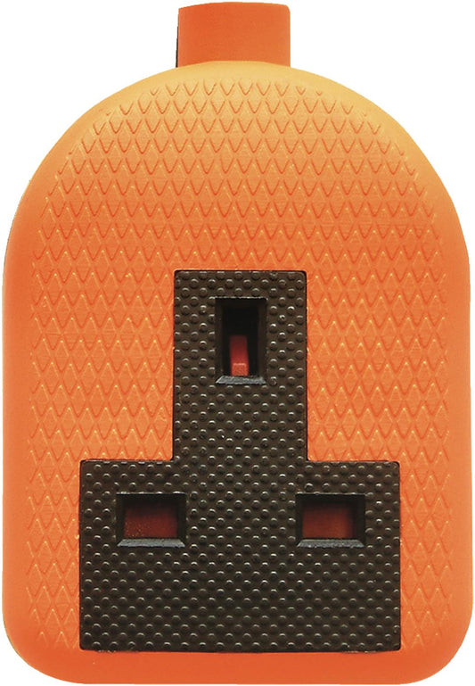 Eagle Single Gang Impact Resistant Extension Socket Orange