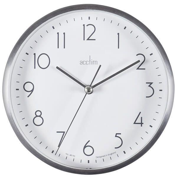 Acctim Ava 15cm Silver Colour Metal Wall/Desk Clock 29527