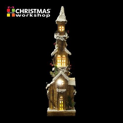 Christmas Workshop 75cm Snow Tipped Wooden House (Carton of 8)