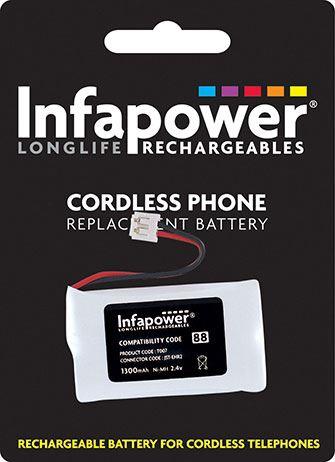 Infapower 2 x AA Ni-Mh Rechargeable Batteries for Cordless Phone (Compatibility 88) T007 (Pack of 10)