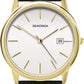 Sekonda Mens White Dial With Gold Battons, Dated, Black Leather Strap Watch 1718