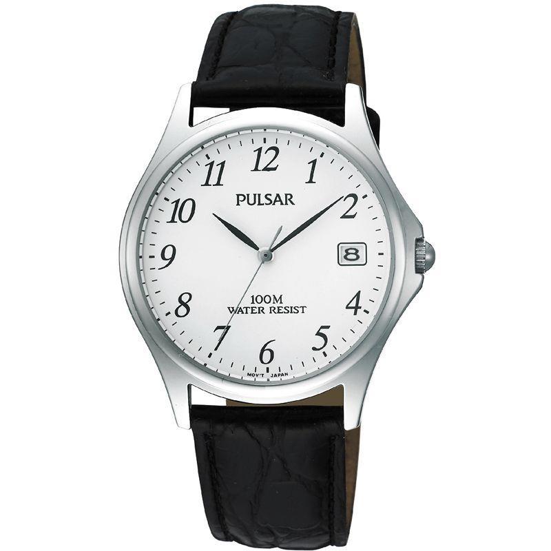 Pulsar Men's Analogue Date Leather Strap Watch PXH565X1