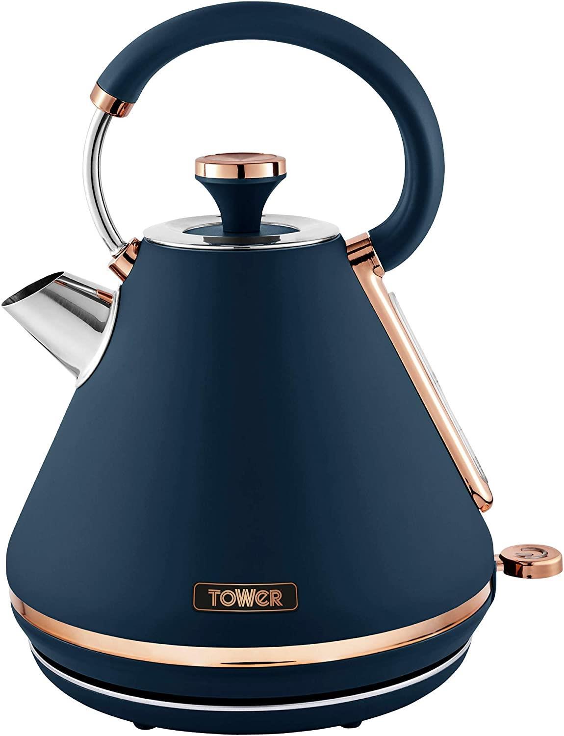 Tower Cavaletto 1.7L 3000W Pyramid Kettle - Blue/Rose Gold