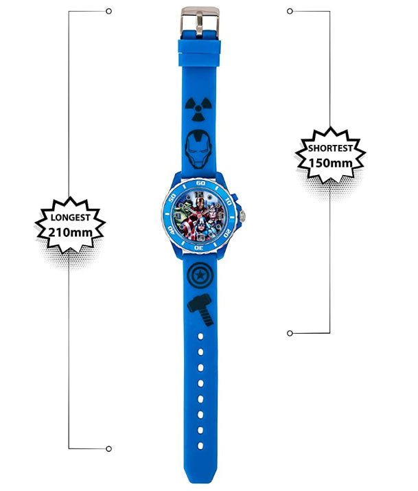 Marvel Avengers Children's Multicolour Dial Blue Rubber Strap watch AVG3506