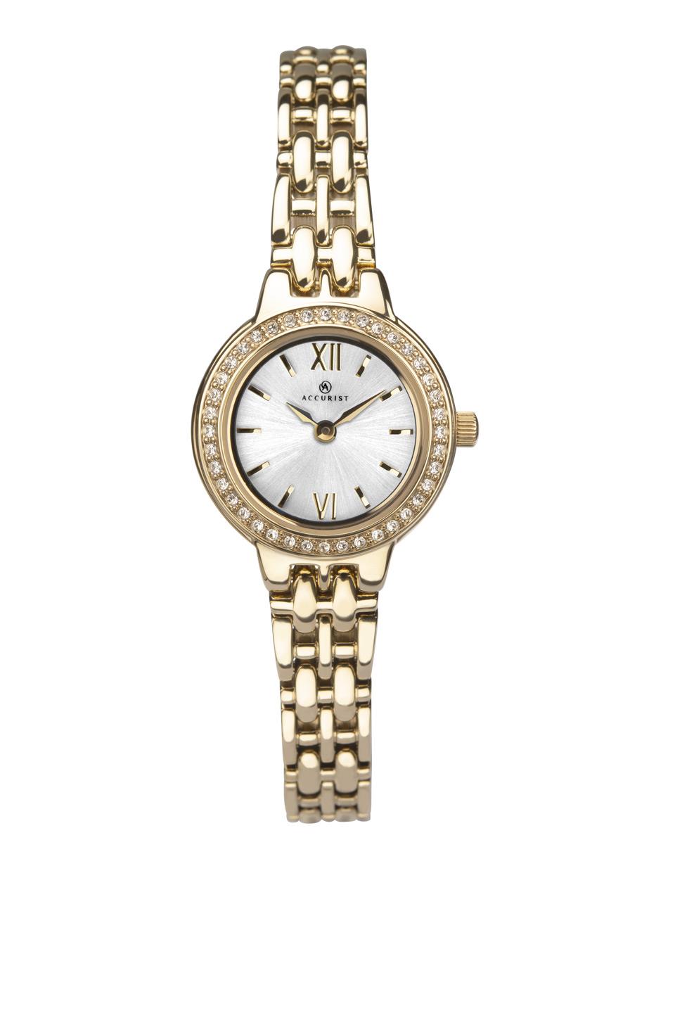 Accurist Women's Formal Dress Analogue Gilt Bracelet Watch 8283