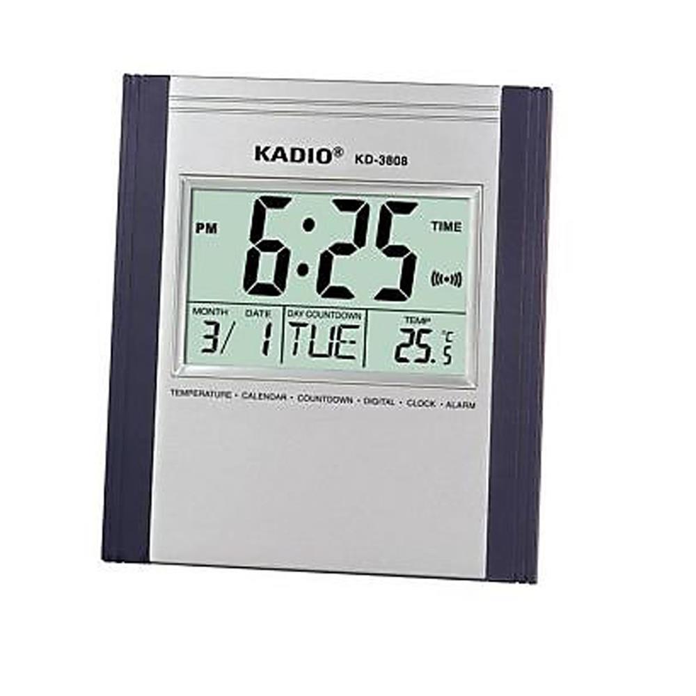 Kadio Digital Wall Mounted Clock with Temperature Day/Date Dispaly KD-3810N