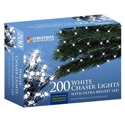 Christmas Workshop 200 LED White Chaser (Carton of 12)