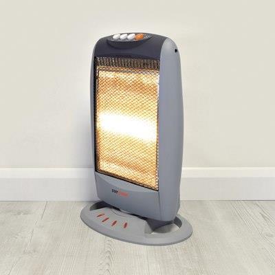 StayWarm 1200w 3 Bar Compact Halogen Heater - Grey