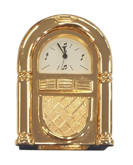 Miniature Clock Gold Solid Brass IMP98 - CLEARANCE NEEDS RE-BATTERY