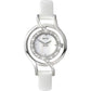 Seksy Sekonda Ladies Bling Fashion Pearl Dial White Leather Strap Watch 4523