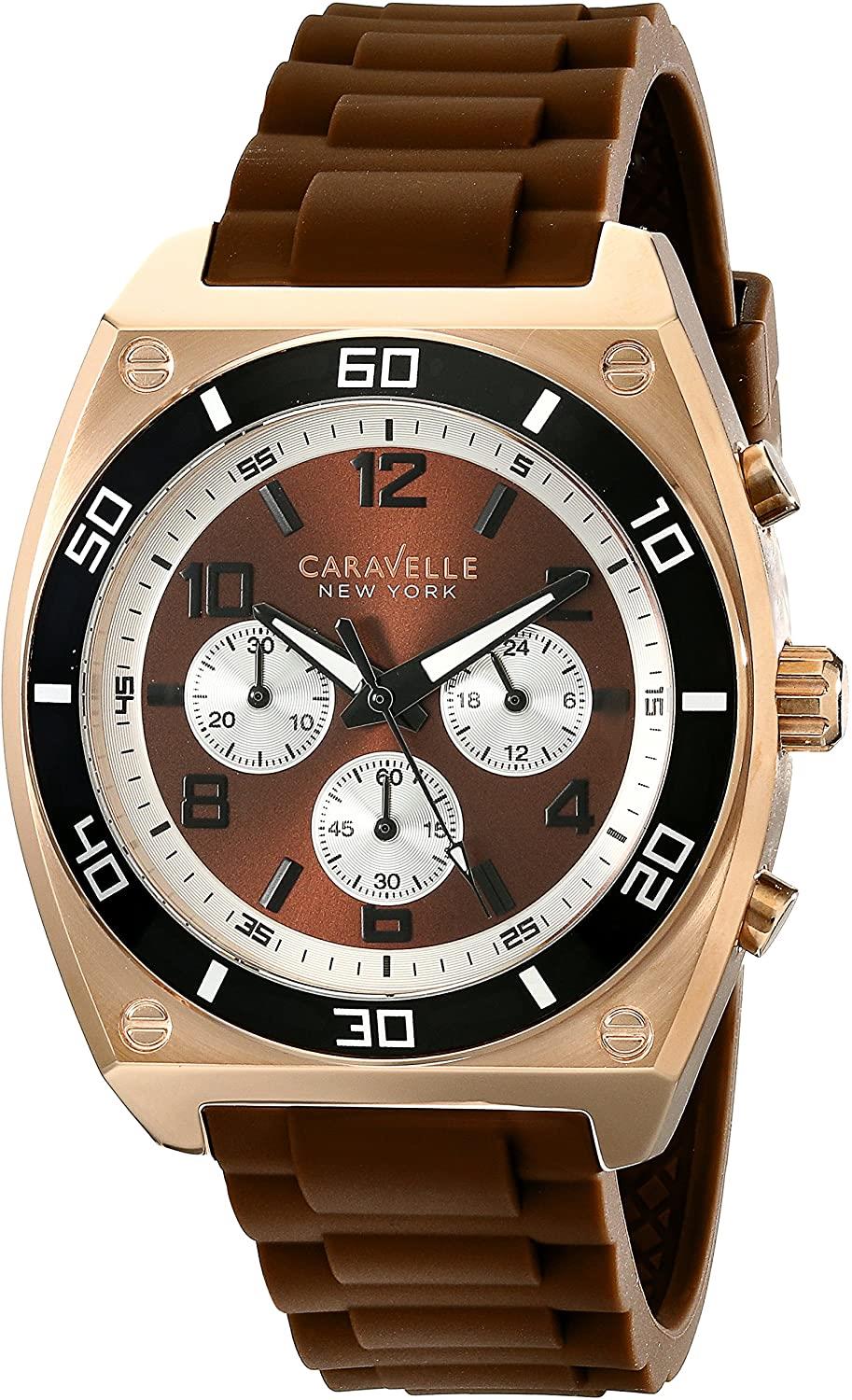 Caravelle New York Mens Chronograph Silicon Rubber Strap Watch 45a114