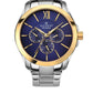 Accurist Men's chronograph Gold Plated Case Blue Dial Bracelet Wristwatch 7122