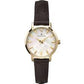 Accurist Women's Fashion Gold Case MOP Dial Brown Leather Strap Watch 8229