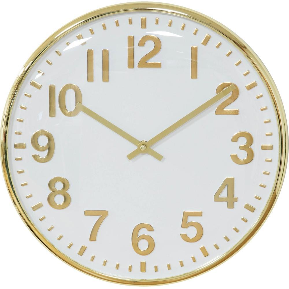 HOMETIME GOLD FINISH FRAME WALL CLOCK 33CM