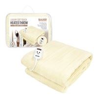 Bauer Luxury Soft Touch Heated Throw,Cream 120x160 (Carton of 4)