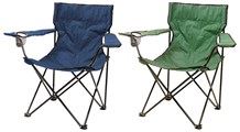 Milestone Folding Leisure Chair W/Cup Holder - Green or Blue (Carton of 8)