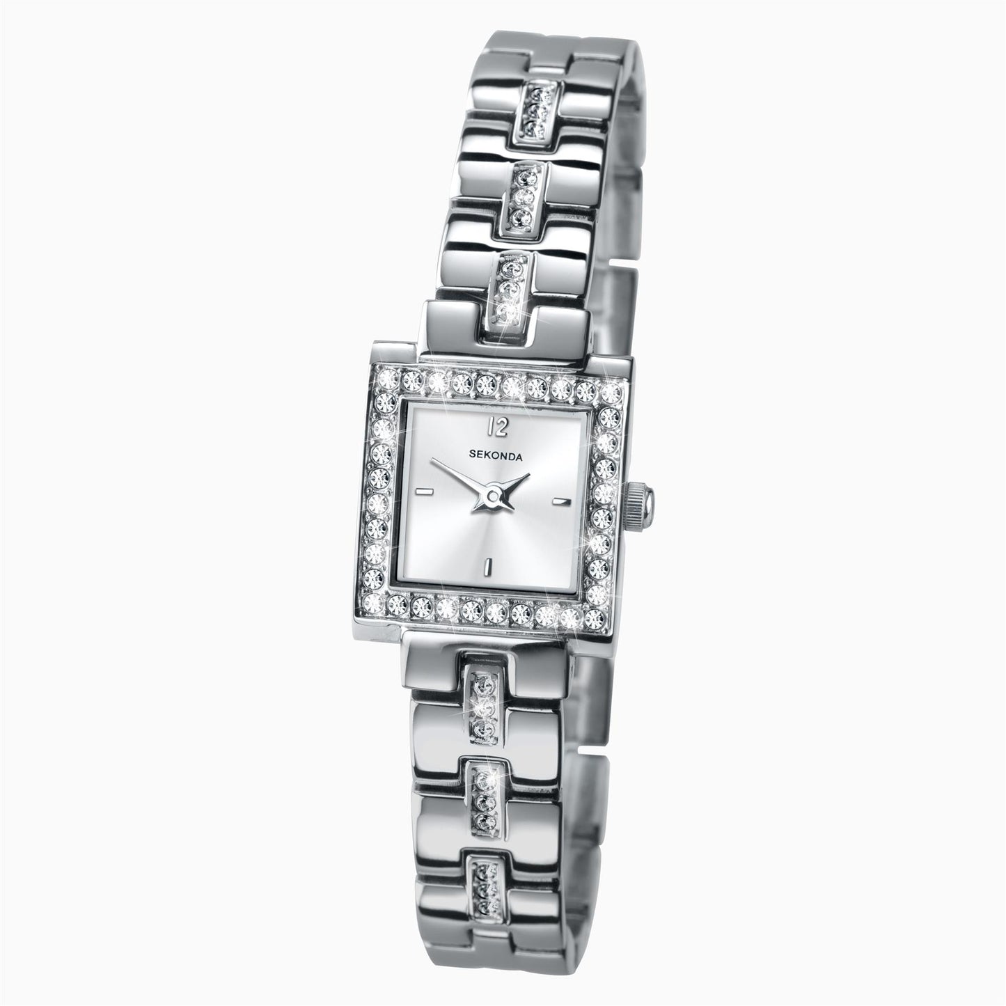 Sekonda Ladies Fashion Square Silver Dial With Silver Case & Alloy Bracelet Watch 4738