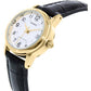 Casio Ladies Fashion White Dial Gold Case Leather Strap Watch Ltp-v001gl-7budf