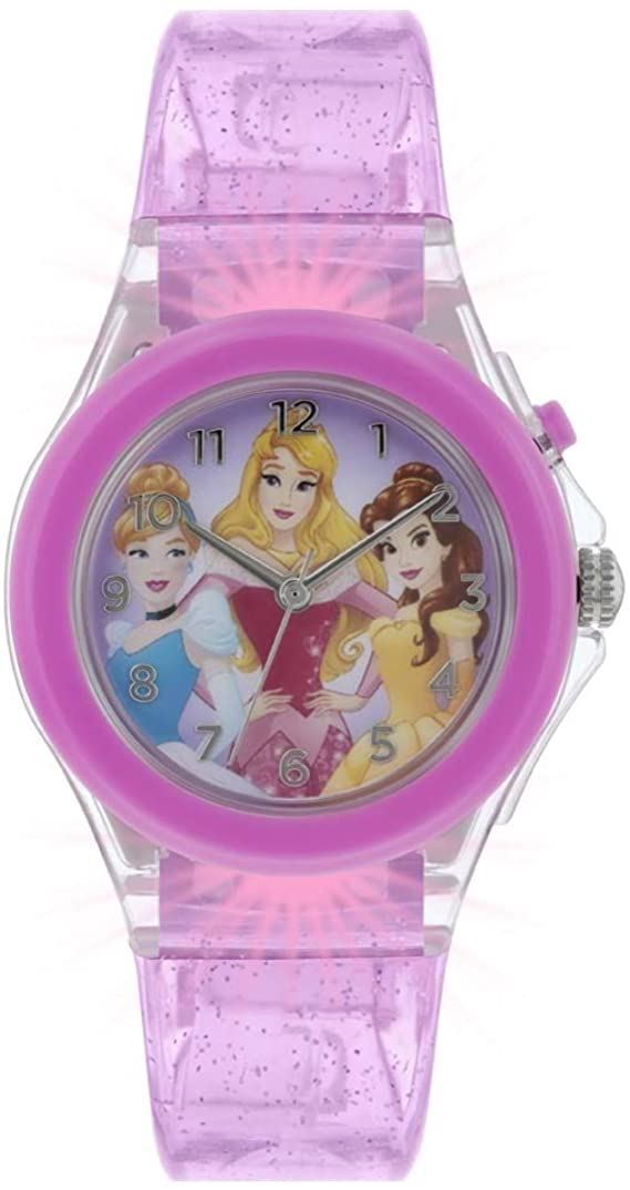 Disney Princess Girls Analogue Light up Rubber Strap Watch PN3015