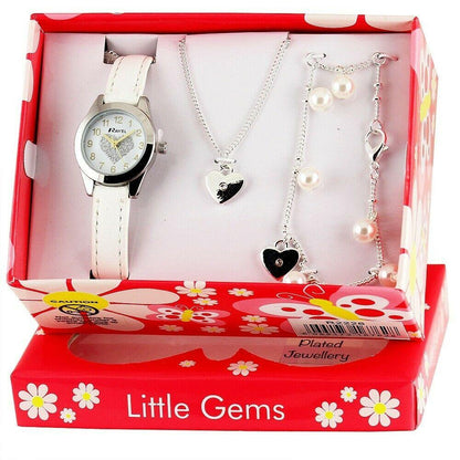 Ravel Girls Children Little Gems Watch & Jewellery Set Available Multiple Design R22 - CLEARANCE NEEDS RE-BATTERY