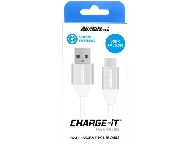 Advanced Accessories Premium 1 Metre Type C to USB Cable- White
