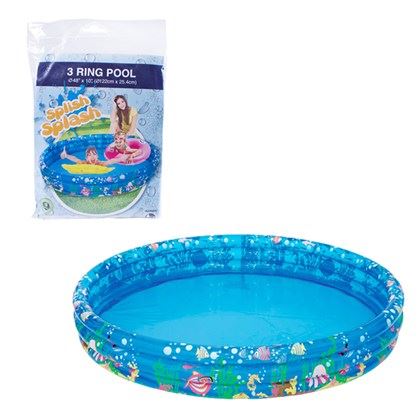 Inflatable 3-Ring Sea World Paddling Pool (Carton of 12)